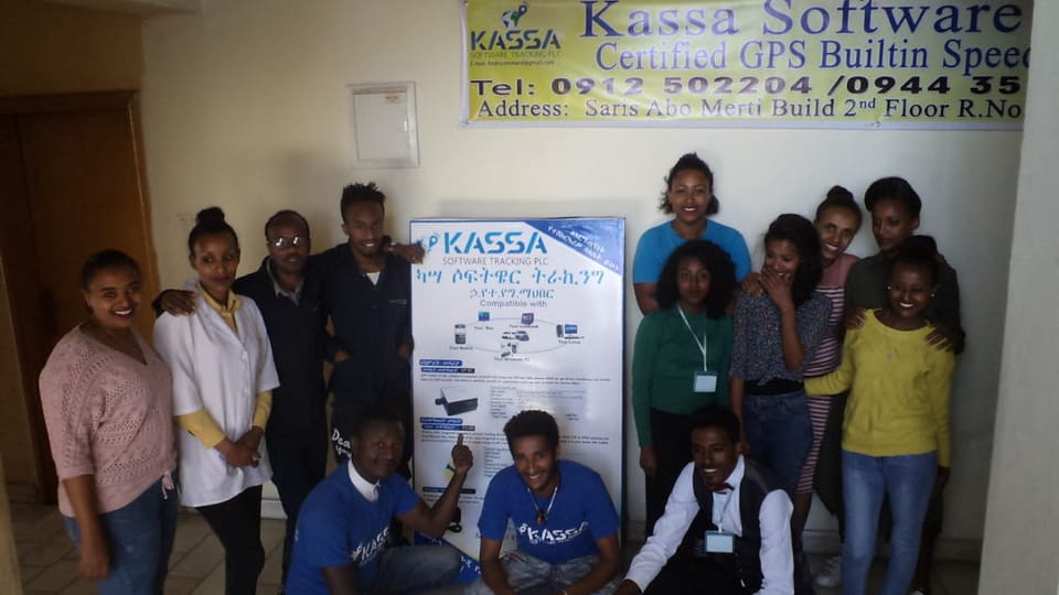 The KASSA Software Tracking office and team in Addis Ababa.