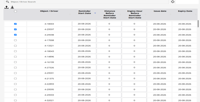 Operational performance screen of the KASSA fleet management platform