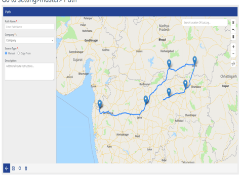 Routes and stops screen of the KASSA fleet management platform