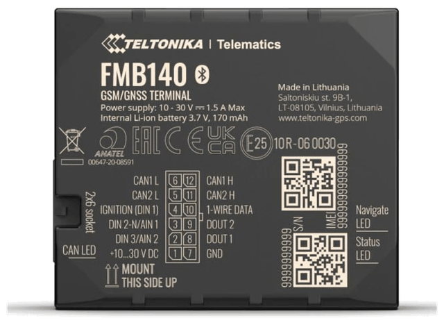 Teltonika FMB140 GPS tracking unit with integrated CAN reader, supplied by KASSA.